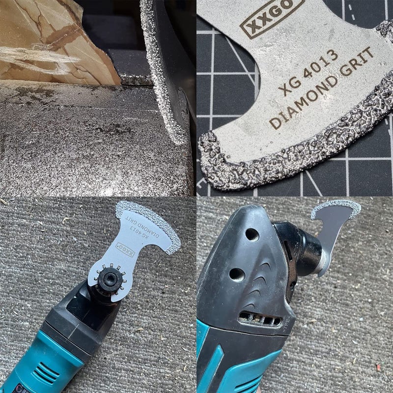 XXGO 4 Pcs Oscillating Multi Tool Diamond Segment Swing Semi Circle Grit Grout Saw Blades XG4002D - Image 5
